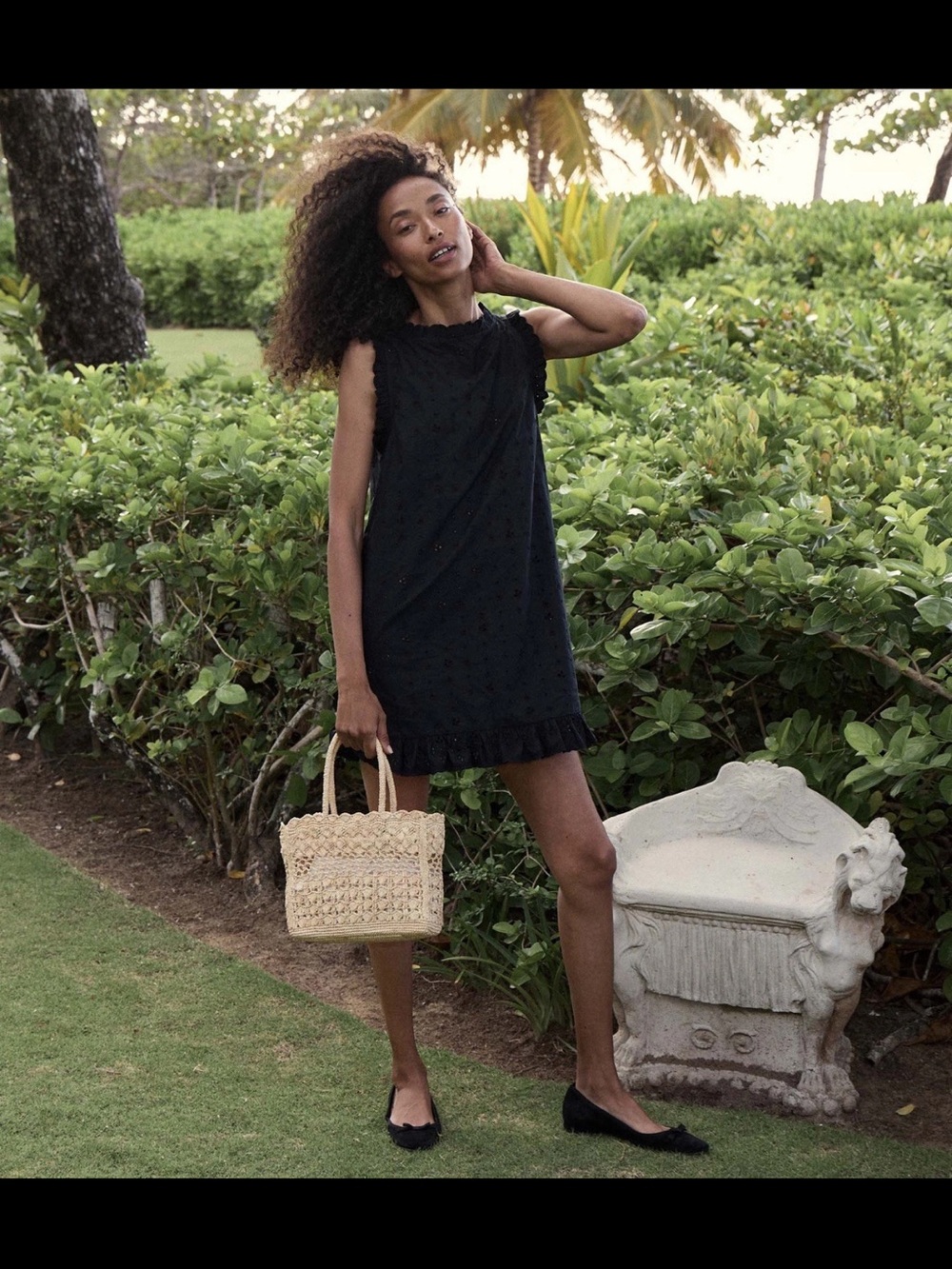 Doen Kara Black Eyelet Cotton dress